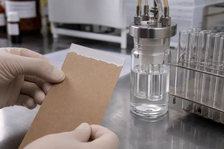 Migration-testing context for direct-contact paper packaging compliance review.