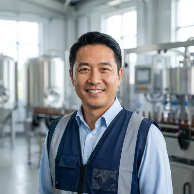 Operations director reviewing bottle labeling and PSA programs after adhesive qualification.