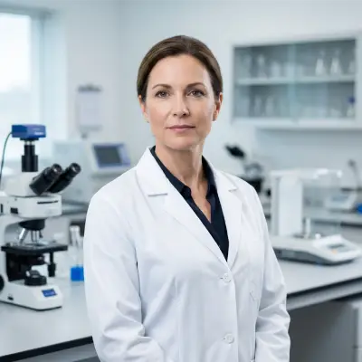 Laura Bennett, QA Director, reviewing food-packaging compliance documentation.
