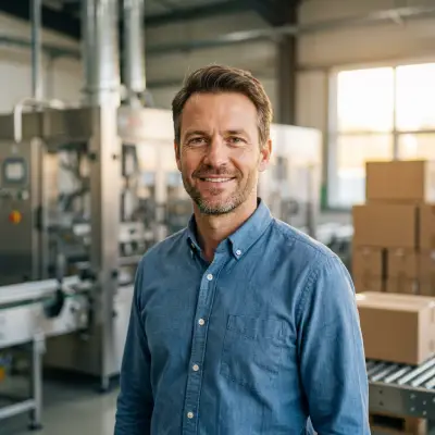 Oliver Grant, Production Manager, at a folding-carton packaging line.