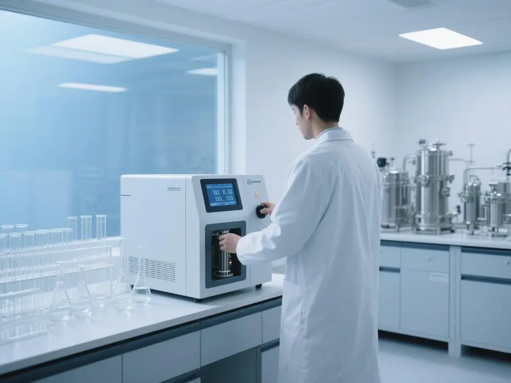 A technician in a modern R&D laboratory, representing SENDA's commitment to quality control and all-weather product stability.